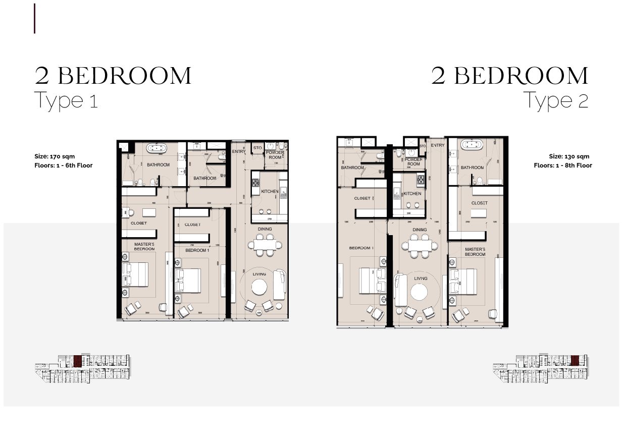 2 Bedroom Type 1 & Type 2