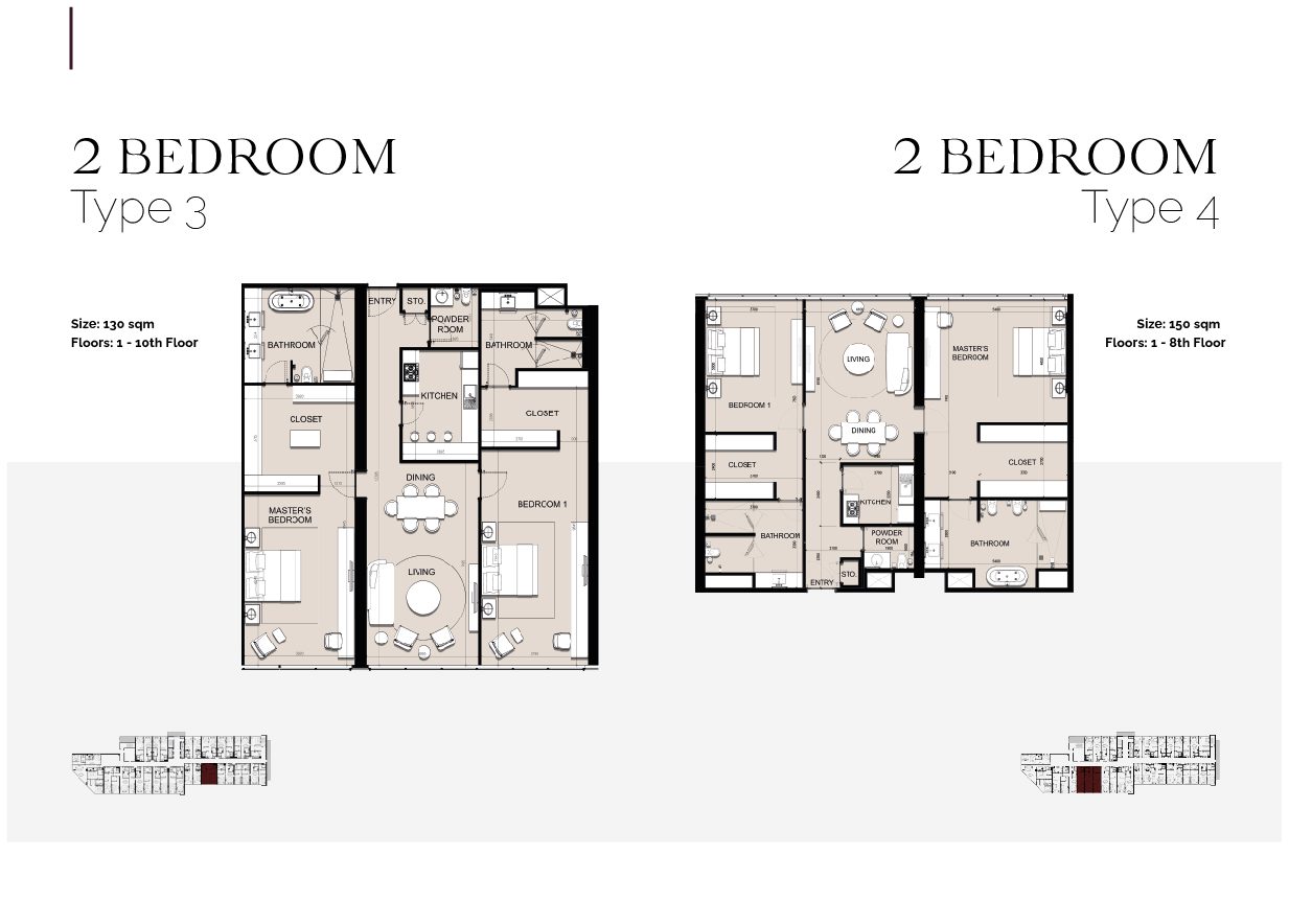 2 Bedroom Type 3 & Type 4